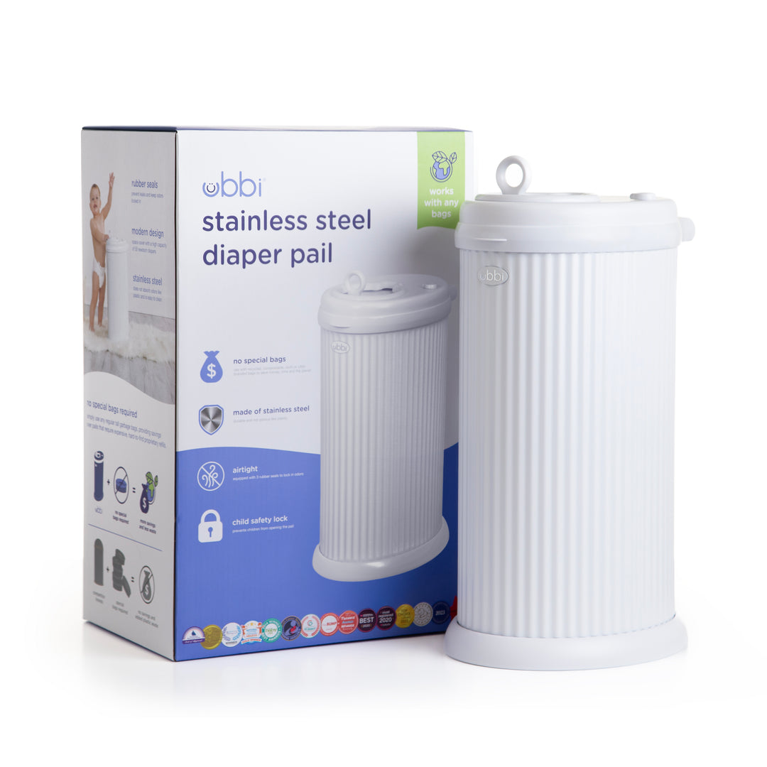 Ubbi stainless steel fluted diaper pail – ubbiworld