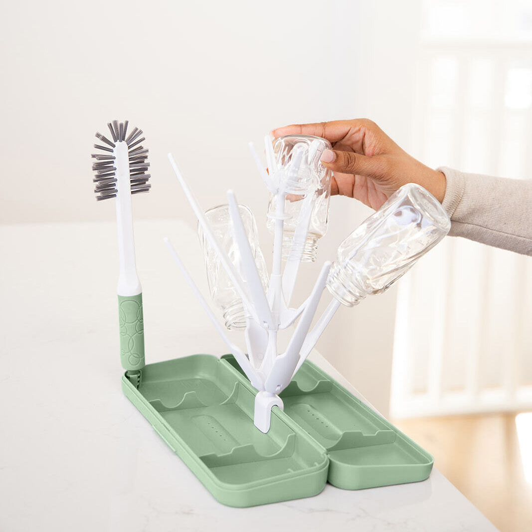 on-the-go drying rack and brush#color_sage